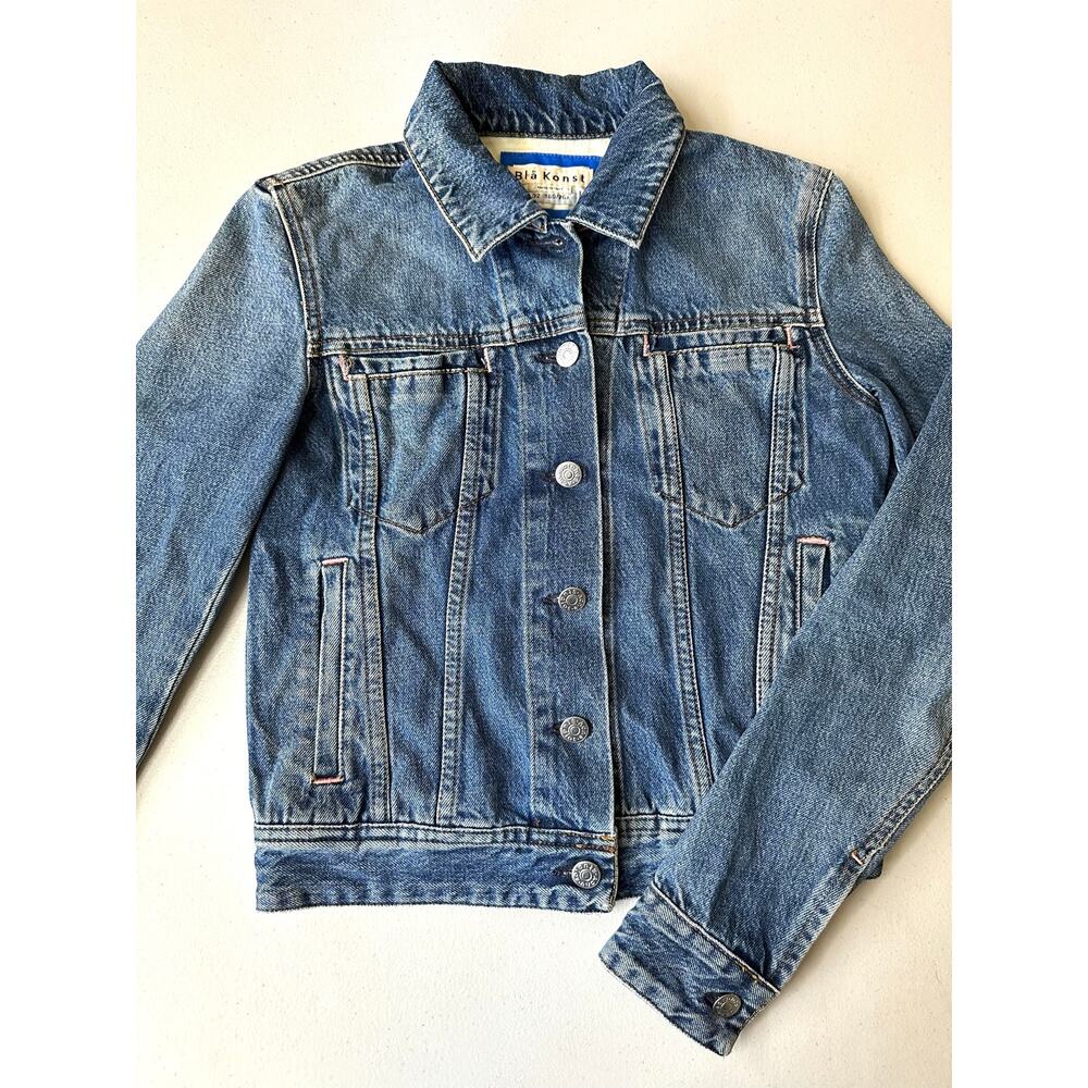 Acne Studios Bla Konst Cliff Denim Jacket Womens 32 160/76A Blue Italy Trucker
